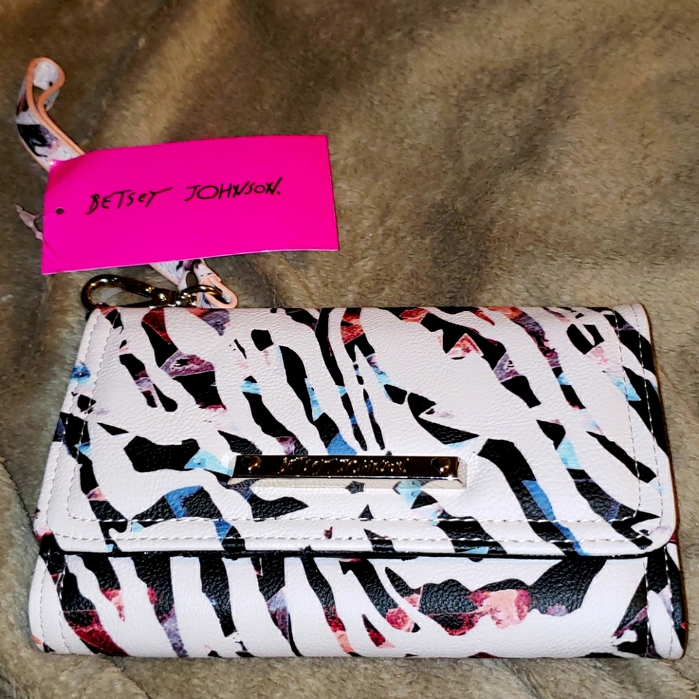 Betsy Johnson Murli-Colored Zebra Wallet/Wristlet